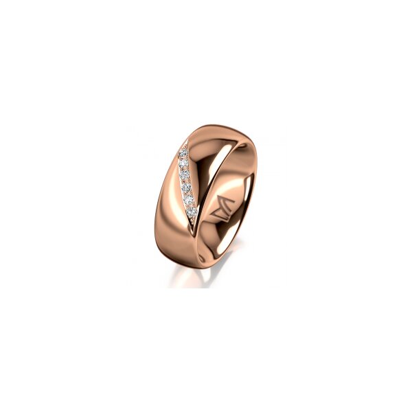 Ring 14 Karat Rotgold 7.0 mm poliert 6 Brillanten G vs Gesamt 0,080ct