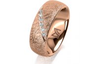 Ring 14 Karat Rotgold 7.0 mm kristallmatt 6 Brillanten G...