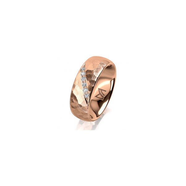Ring 14 Karat Rotgold 7.0 mm diamantmatt 6 Brillanten G vs Gesamt 0,080ct