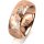 Ring 14 Karat Rotgold 7.0 mm diamantmatt 5 Brillanten G vs Gesamt 0,095ct