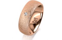 Ring 18 Karat Rotgold 7.0 mm kreismatt 1 Brillant G vs...