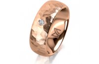 Ring 18 Karat Rotgold 7.0 mm diamantmatt 1 Brillant G vs...