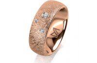 Ring 18 Karat Rotgold 7.0 mm kristallmatt 3 Brillanten G...