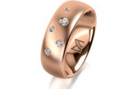 Ring 18 Karat Rotgold 7.0 mm l&auml;ngsmatt 5 Brillanten...
