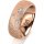 Ring 18 Karat Rotgold 7.0 mm kreismatt 5 Brillanten G vs Gesamt 0,095ct