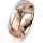 Ring 14 Karat Rot-/Weissgold 7.0 mm diamantmatt 1 Brillant G vs 0,025ct