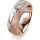 Ring 14 Karat Rot-/Weissgold 7.0 mm kristallmatt 1 Brillant G vs 0,035ct