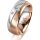 Ring 14 Karat Rot-/Weissgold 7.0 mm längsmatt 3 Brillanten G vs Gesamt 0,070ct