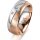 Ring 14 Karat Rot-/Weissgold 7.0 mm sandmatt 3 Brillanten G vs Gesamt 0,070ct
