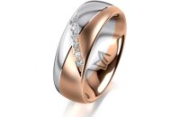 Ring 14 Karat Rot-/Weissgold 7.0 mm l&auml;ngsmatt 6...