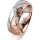 Ring 14 Karat Rot-/Weissgold 7.0 mm diamantmatt 6 Brillanten G vs Gesamt 0,080ct