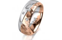 Ring 14 Karat Rot-/Weissgold 7.0 mm diamantmatt 5...