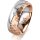 Ring 18 Karat Rot-/Weissgold 7.0 mm diamantmatt 1 Brillant G vs 0,035ct