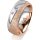 Ring 18 Karat Rot-/Weissgold 7.0 mm kreismatt 3 Brillanten G vs Gesamt 0,070ct