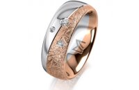Ring 18 Karat Rot-/Weissgold 7.0 mm kristallmatt 3...