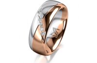 Ring 18 Karat Rot-/Weissgold 7.0 mm poliert 6 Brillanten...