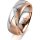Ring 18 Karat Rot-/Weissgold 7.0 mm sandmatt 6 Brillanten G vs Gesamt 0,080ct