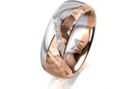 Ring 18 Karat Rot-/Weissgold 7.0 mm diamantmatt 6...