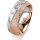 Ring 18 Karat Rot-/Weissgold 7.0 mm kreismatt 5 Brillanten G vs Gesamt 0,095ct