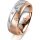 Ring 18 Karat Rot-/Weissgold 7.0 mm sandmatt 5 Brillanten G vs Gesamt 0,095ct