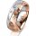 Ring 18 Karat Rot-/Weissgold 7.0 mm diamantmatt 5 Brillanten G vs Gesamt 0,095ct