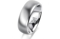 Ring 14 Karat Weissgold 7.0 mm l&auml;ngsmatt