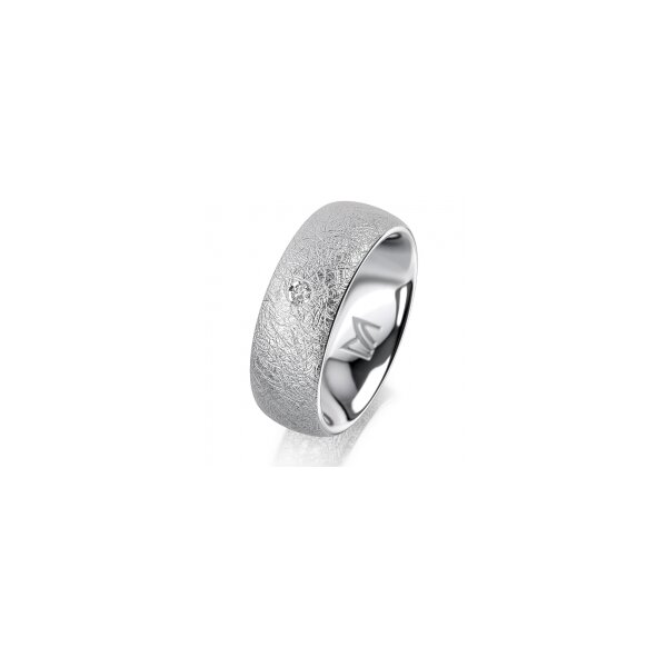 Ring 14 Karat Weissgold 7.0 mm kreismatt 1 Brillant G vs 0,025ct