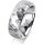 Ring 14 Karat Weissgold 7.0 mm diamantmatt 3 Brillanten G vs Gesamt 0,070ct