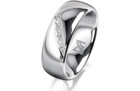 Ring 14 Karat Weissgold 7.0 mm poliert 6 Brillanten G vs...