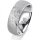 Ring 14 Karat Weissgold 7.0 mm kreismatt 6 Brillanten G vs Gesamt 0,080ct