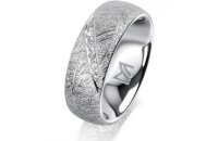 Ring 14 Karat Weissgold 7.0 mm kristallmatt 6 Brillanten...