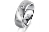 Ring 14 Karat Weissgold 7.0 mm l&auml;ngsmatt 5...