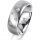 Ring 14 Karat Weissgold 7.0 mm l&auml;ngsmatt 5 Brillanten G vs Gesamt 0,095ct