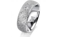 Ring 14 Karat Weissgold 7.0 mm kristallmatt 5 Brillanten...