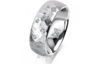 Ring 14 Karat Weissgold 7.0 mm diamantmatt 5 Brillanten G...