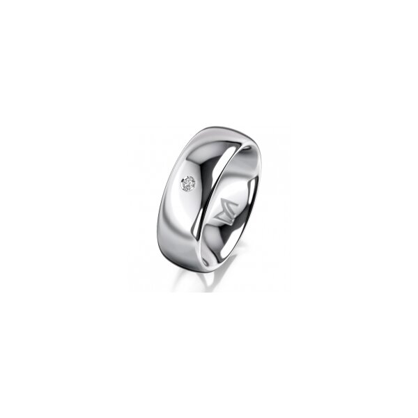 Ring 18 Karat Weissgold 7.0 mm poliert 1 Brillant G vs 0,025ct