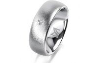 Ring 18 Karat Weissgold 7.0 mm sandmatt 1 Brillant G vs...