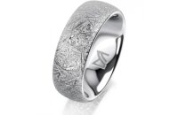 Ring 18 Karat Weissgold 7.0 mm kristallmatt 1 Brillant G...
