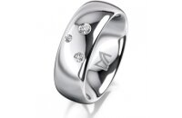 Ring 18 Karat Weissgold 7.0 mm poliert 3 Brillanten G vs...