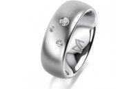 Ring 18 Karat Weissgold 7.0 mm l&auml;ngsmatt 3...