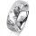 Ring 18 Karat Weissgold 7.0 mm diamantmatt 3 Brillanten G vs Gesamt 0,070ct