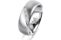 Ring 18 Karat Weissgold 7.0 mm sandmatt 6 Brillanten G vs...