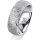 Ring 18 Karat Weissgold 7.0 mm kristallmatt 6 Brillanten G vs Gesamt 0,080ct