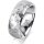 Ring 18 Karat Weissgold 7.0 mm diamantmatt 5 Brillanten G vs Gesamt 0,095ct