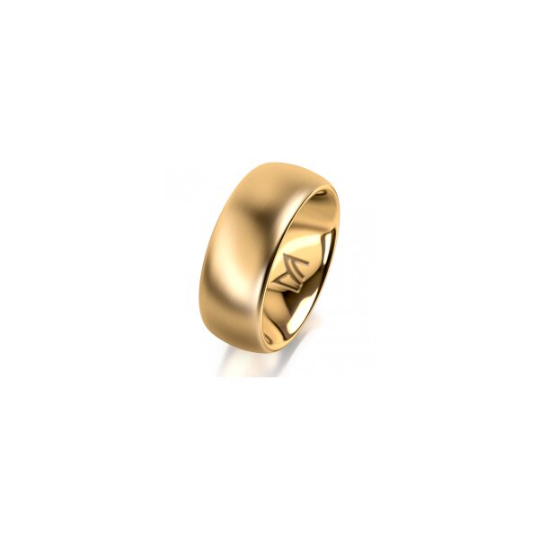 Ring 14 Karat Gelbgold 8.0 mm l&auml;ngsmatt