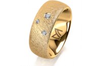 Ring 14 Karat Gelbgold 8.0 mm kreismatt 3 Brillanten G vs...