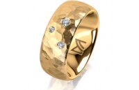 Ring 14 Karat Gelbgold 8.0 mm diamantmatt 3 Brillanten G...