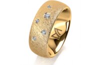 Ring 14 Karat Gelbgold 8.0 mm kreismatt 5 Brillanten G vs...