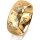 Ring 14 Karat Gelbgold 8.0 mm diamantmatt 5 Brillanten G vs Gesamt 0,115ct