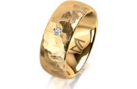 Ring 14 Karat Gelbgold 8.0 mm diamantmatt 1 Brillant G vs...